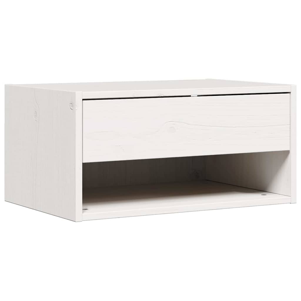 Nattbord med skuff 2 pcs Hvit 50 x 32,5 x 24 cm Heltre furu