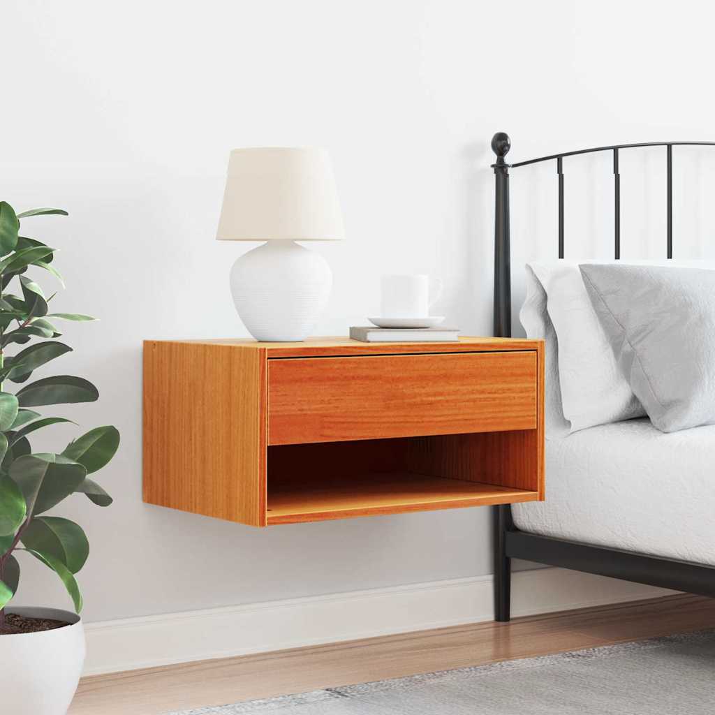 Nattbord med skuff Vokset Brun 50 x 32,5 x 24 cm Heltre furu