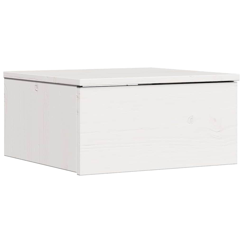 Nattbord med skuff 2 pcs Hvit 37 x 35 x 18,5 cm Heltre furu