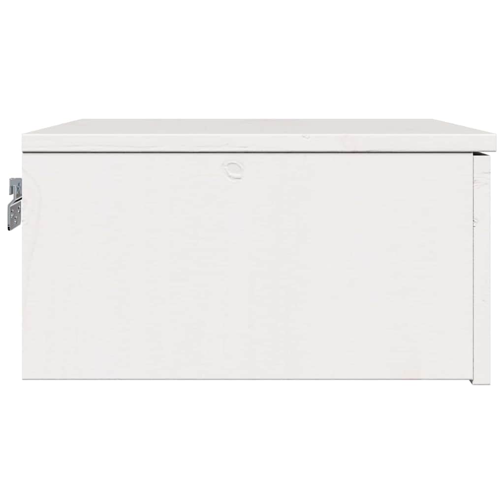 Nattbord med skuff 2 pcs Hvit 37 x 35 x 18,5 cm Heltre furu