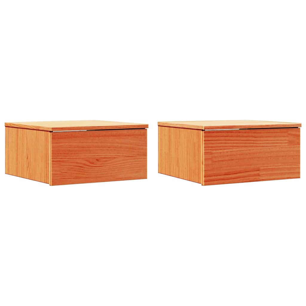Nattbord 2 pcs Vokset Brun 37 x 35 x 18,5 cm Heltre furu