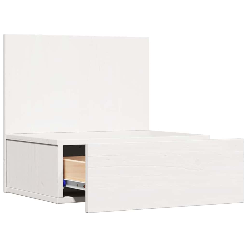 Nattbord med skuff Hvit 42 x 32,5 x 40 cm Heltre furu