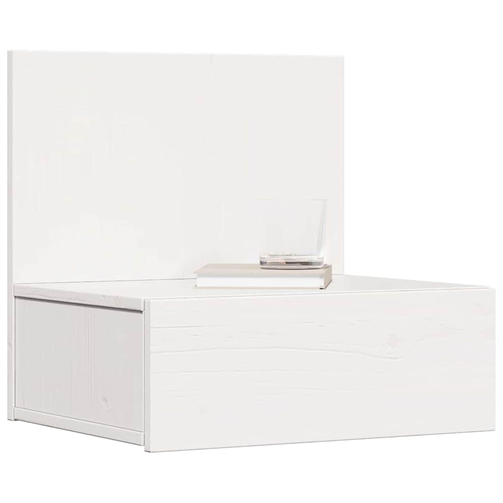 Nattbord med skuff Hvit 42 x 32,5 x 40 cm Heltre furu