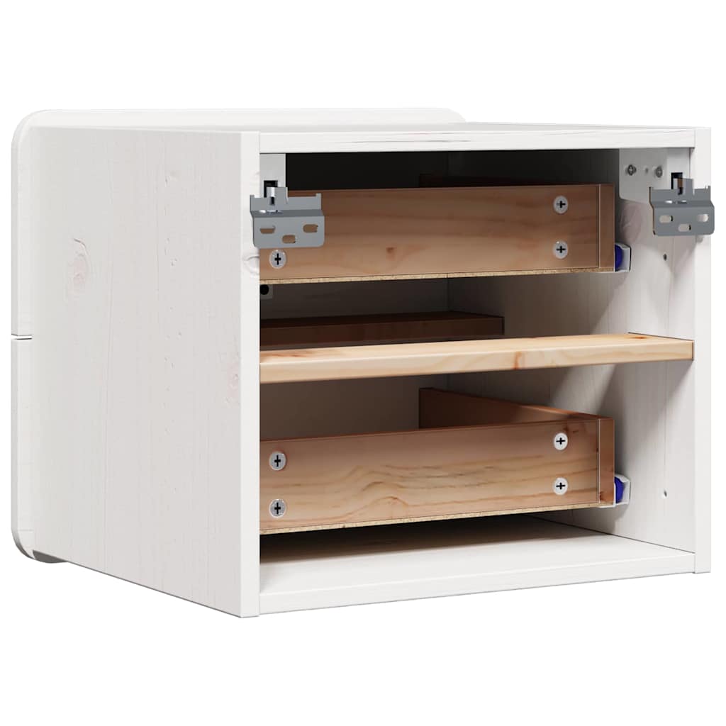 Nattbord med skuff Hvit 39 x 34 x 33 cm Heltre furu