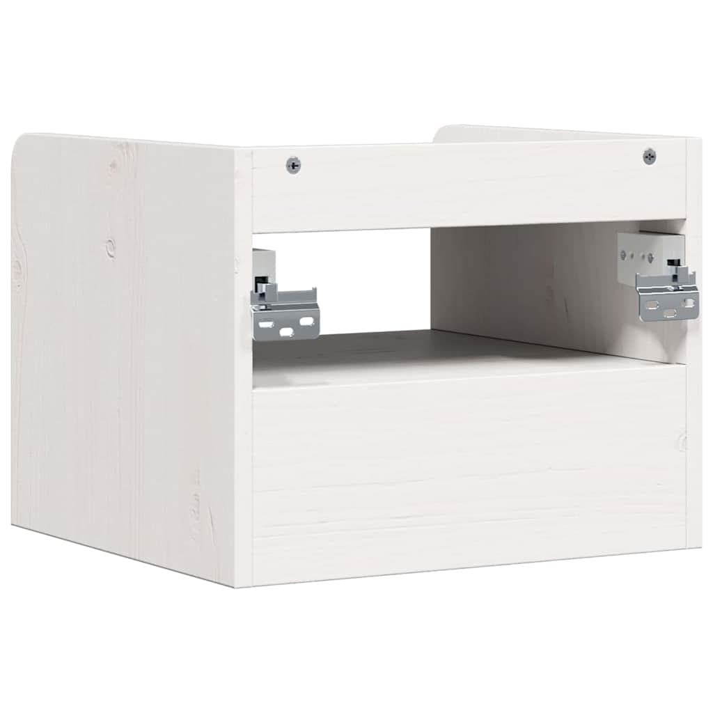 Nattbord med skuff 2 pcs Hvit 38 x 36 x 29,5 cm Heltre furu