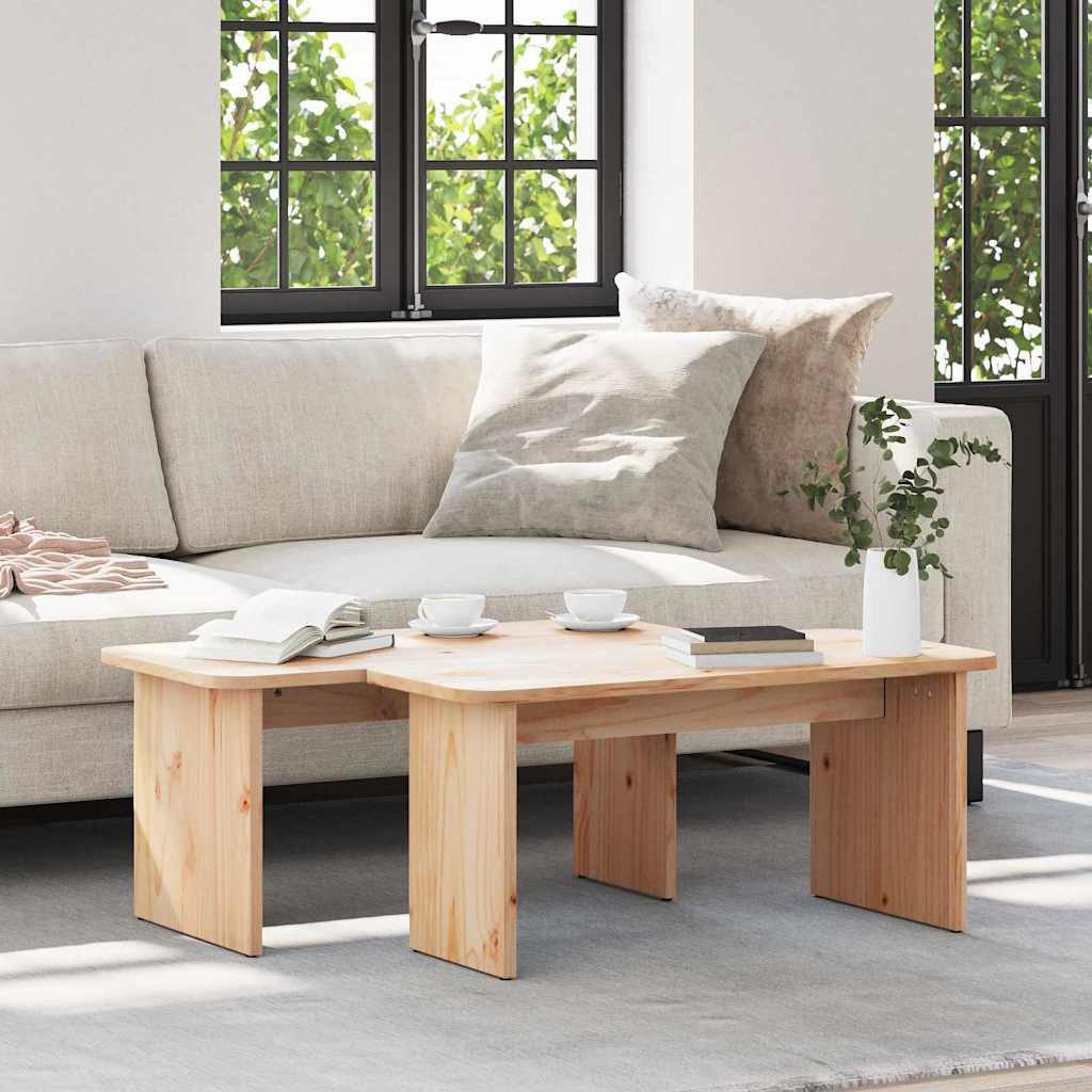 Kaffebord 2 pcs Naturlig Heltre furu