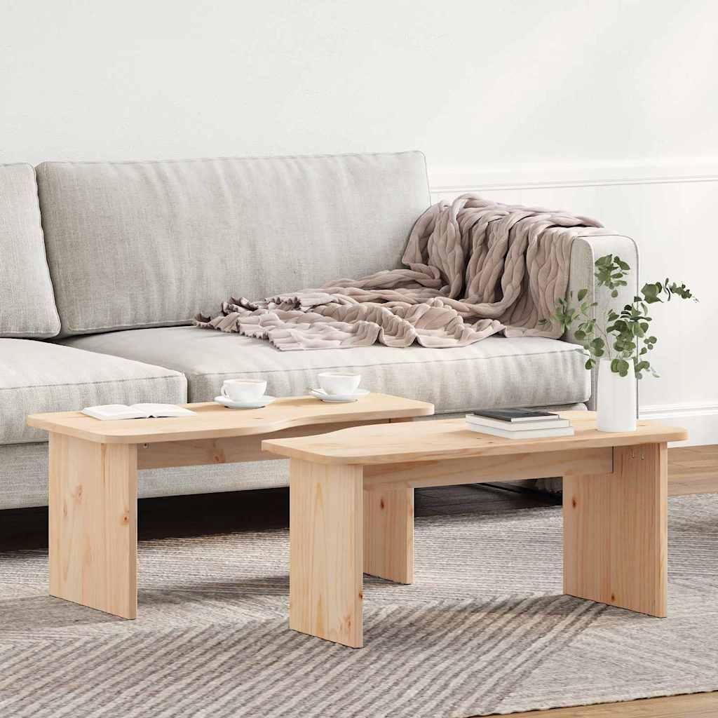Kaffebord 2 pcs Naturlig Heltre furu