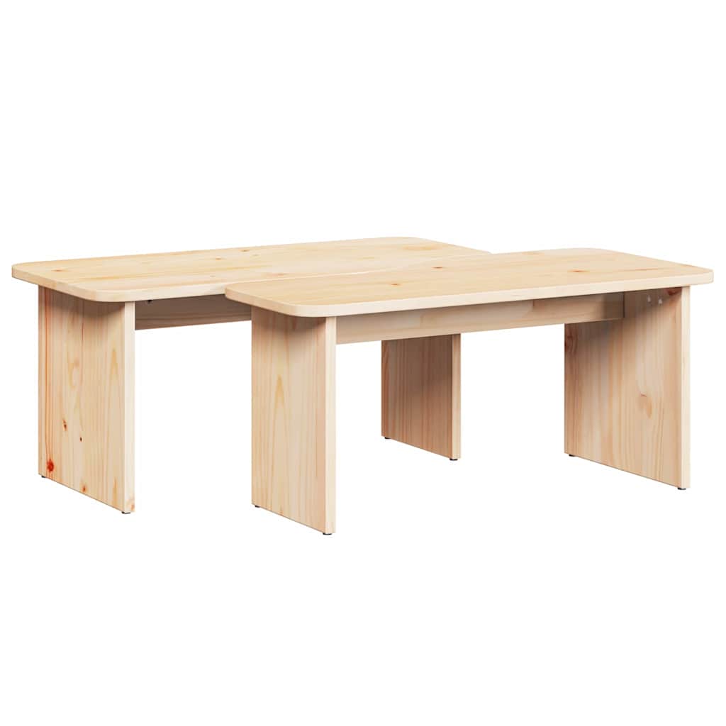 Kaffebord 2 pcs Naturlig Heltre furu