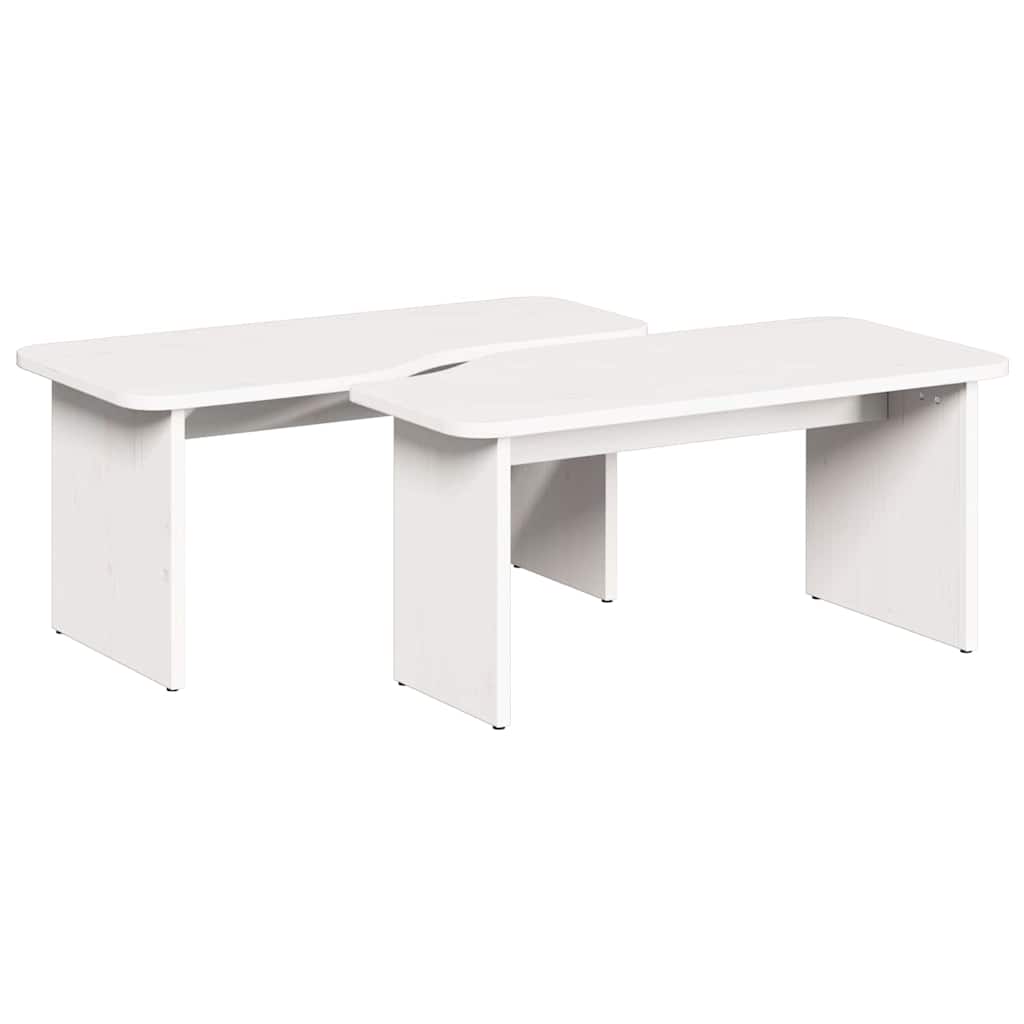 Kaffebord 2 pcs Hvit Heltre furu