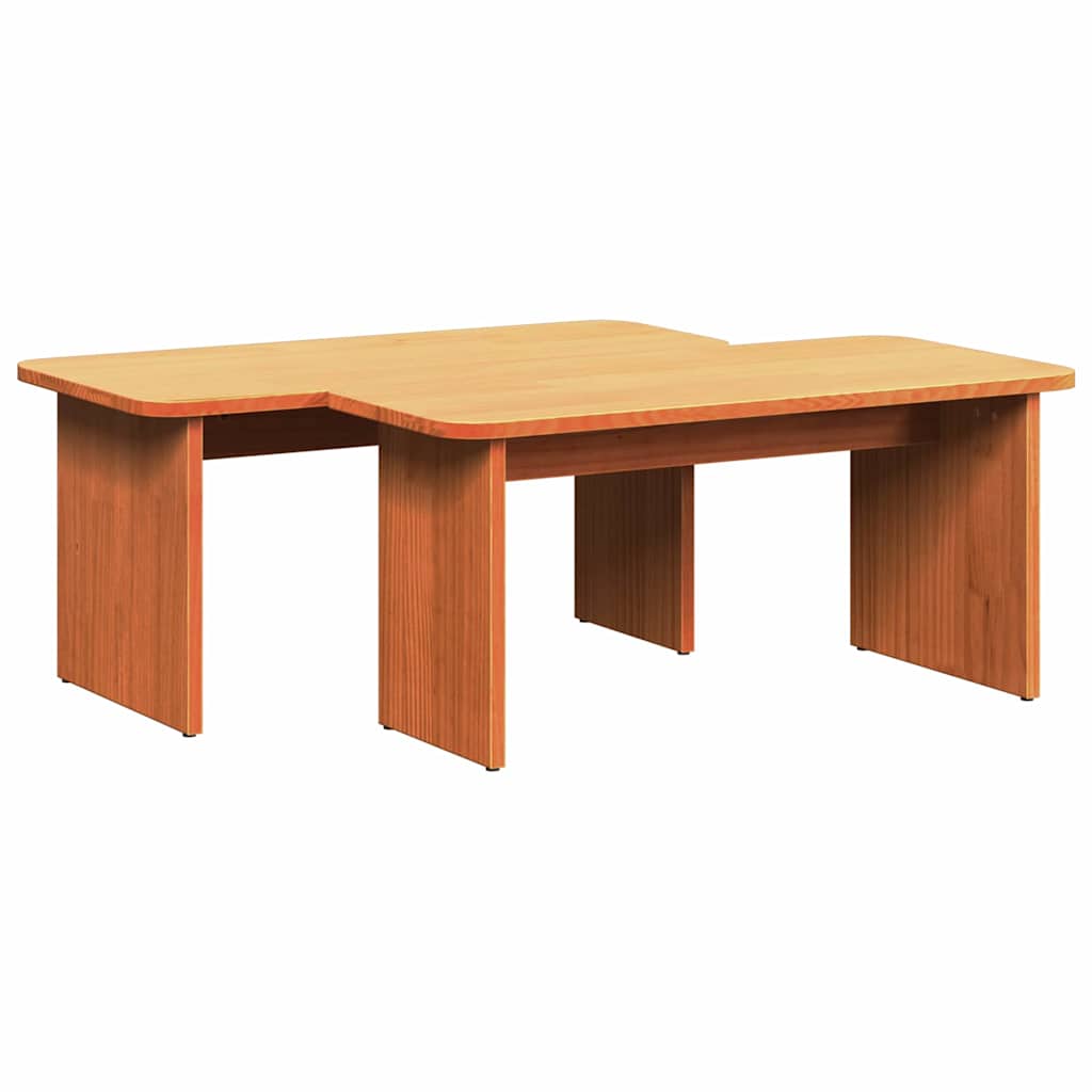 Kaffebord 2 pcs Vokset Brun Heltre furu