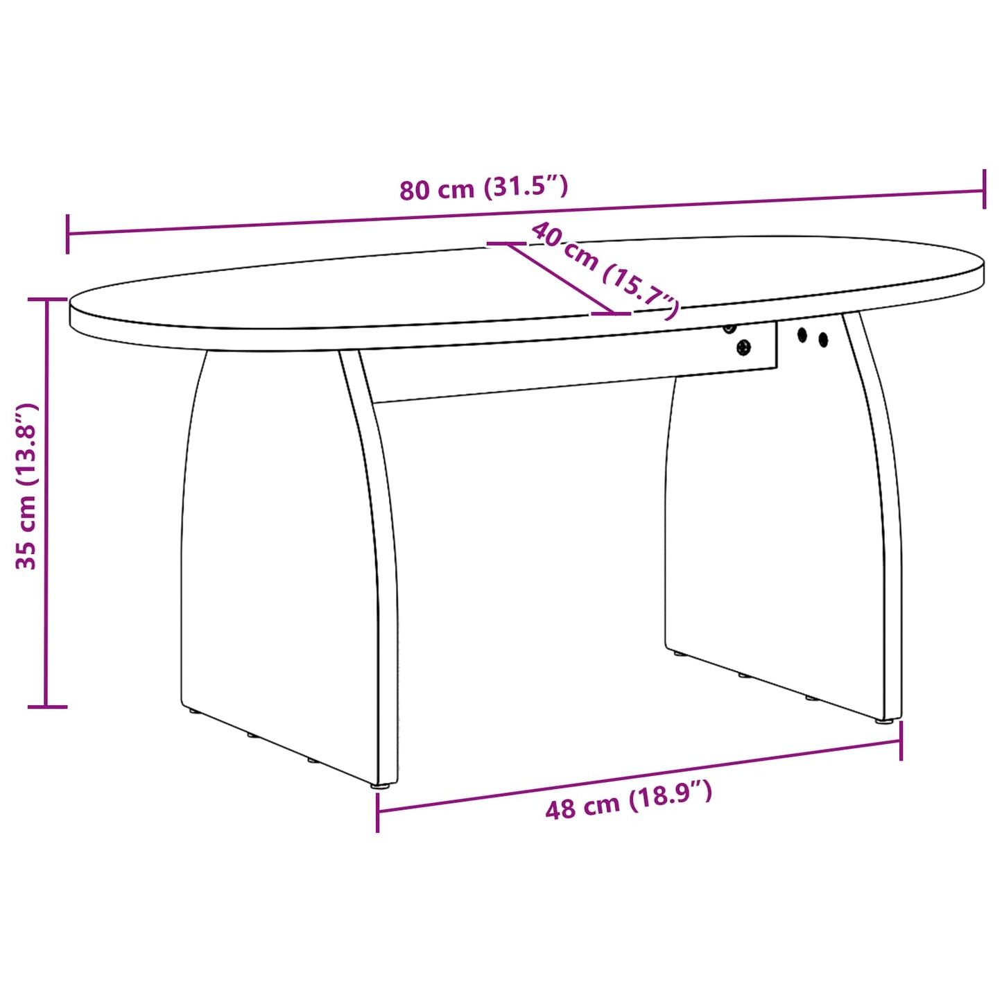 Kaffebord Brun 80 x 40 x 35 cm Massiv furu
