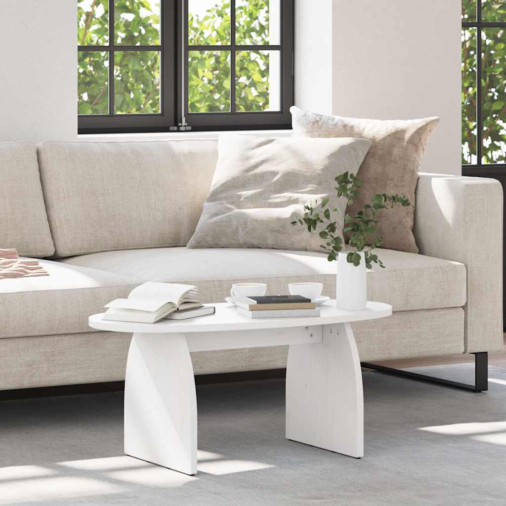 Kaffebord Hvit 80 x 40 x 35 cm Massiv furu