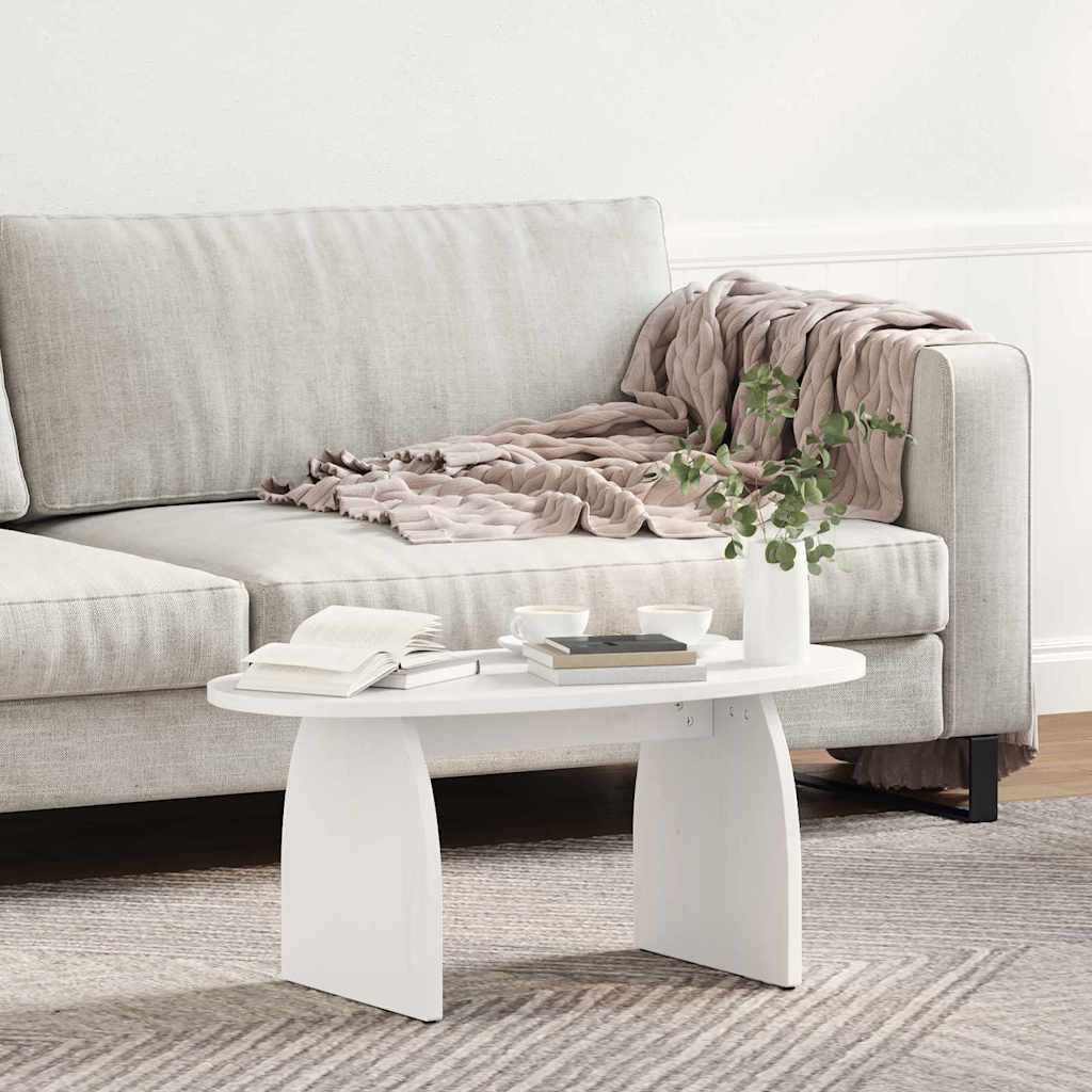 Kaffebord Hvit 80 x 40 x 35 cm Massiv furu