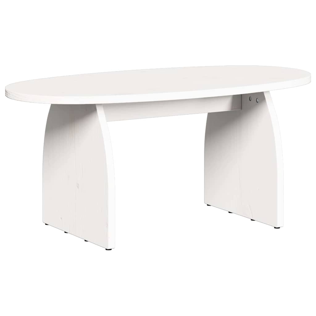 Kaffebord Hvit 80 x 40 x 35 cm Massiv furu
