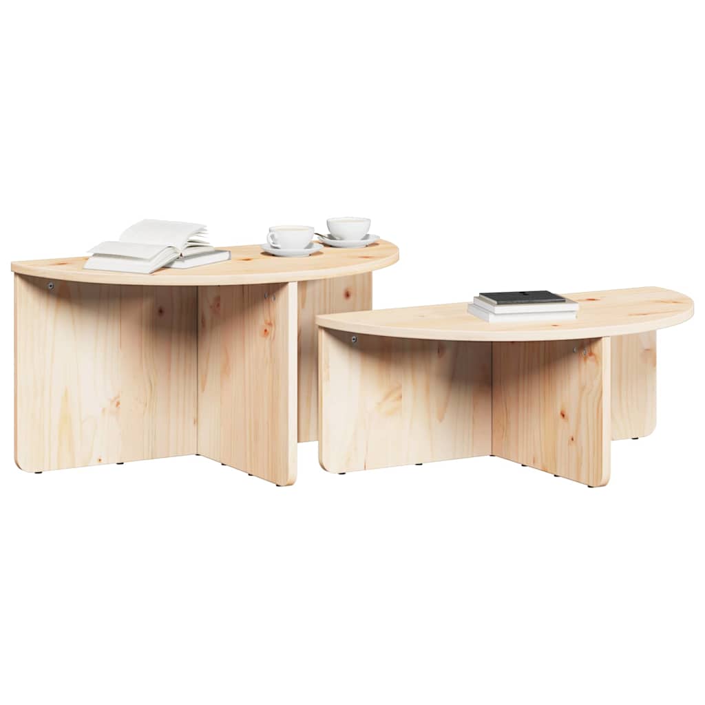 Kaffebord 2 pcs Naturlig Heltre furu