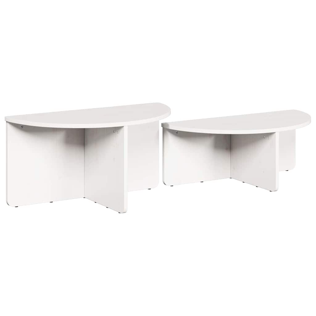 Kaffebord 2 pcs Hvit Heltre furu
