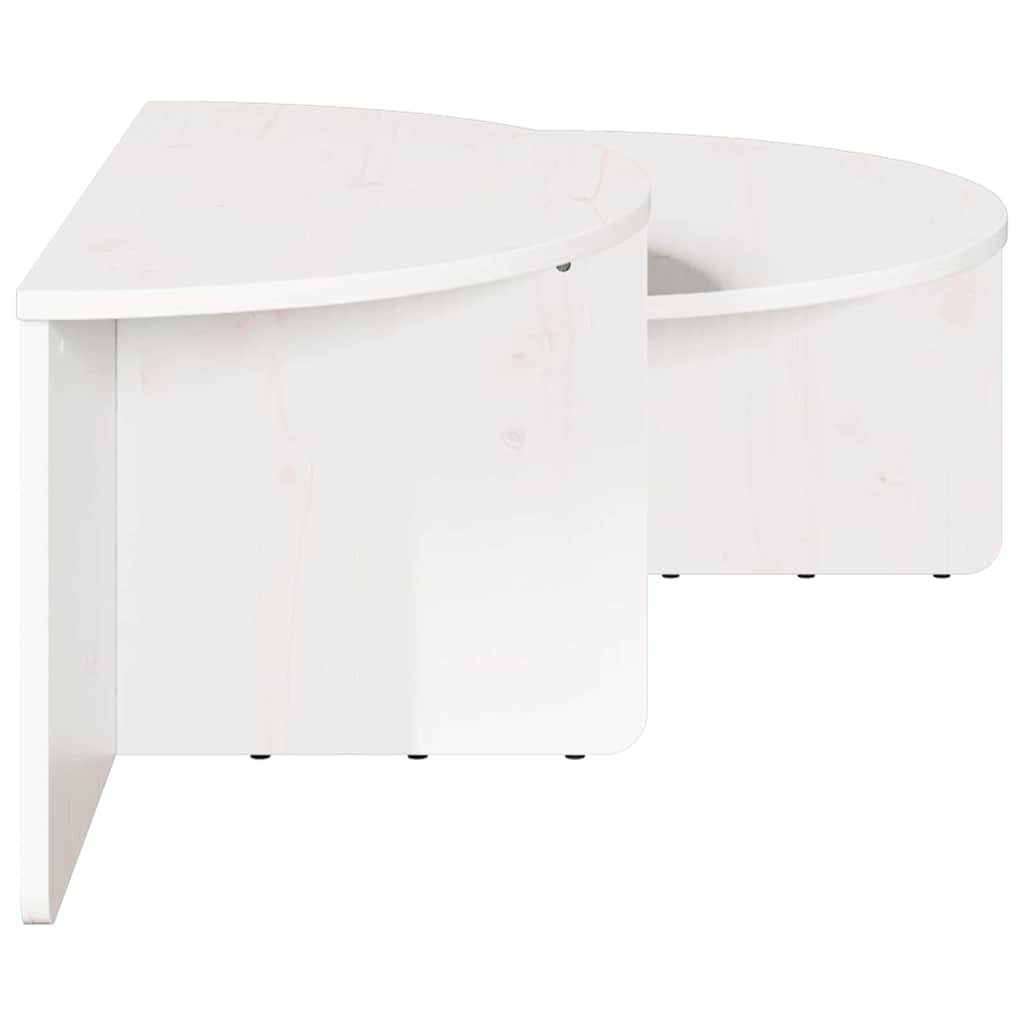 Kaffebord 2 pcs Hvit Heltre furu