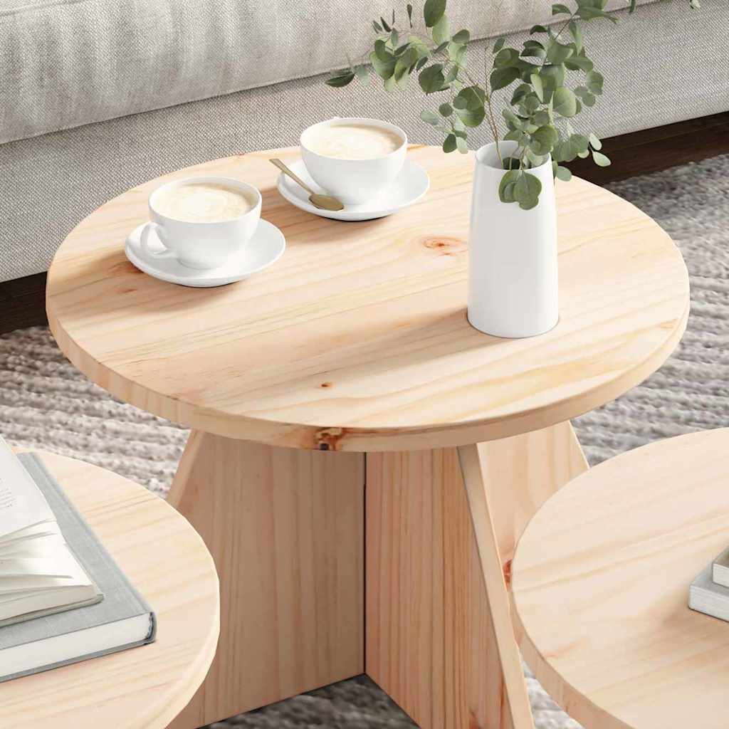 Kaffebord 3 pcs Naturlig