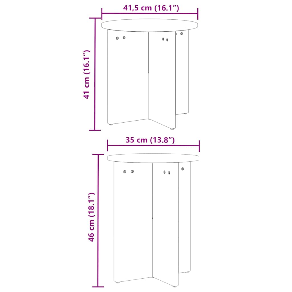 Kaffebord 2 pcs Naturlig