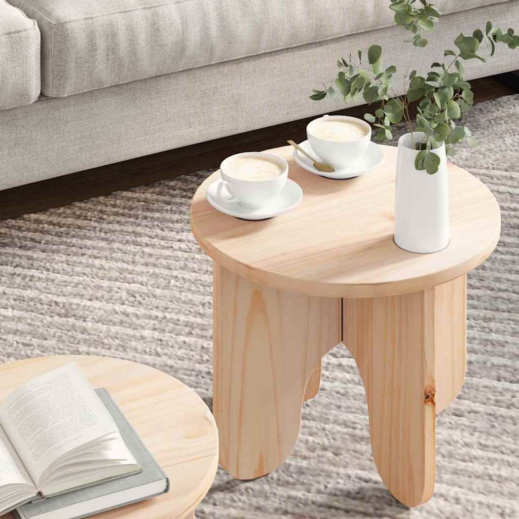 Kaffebord 2 pcs Naturlig Massivt furutre