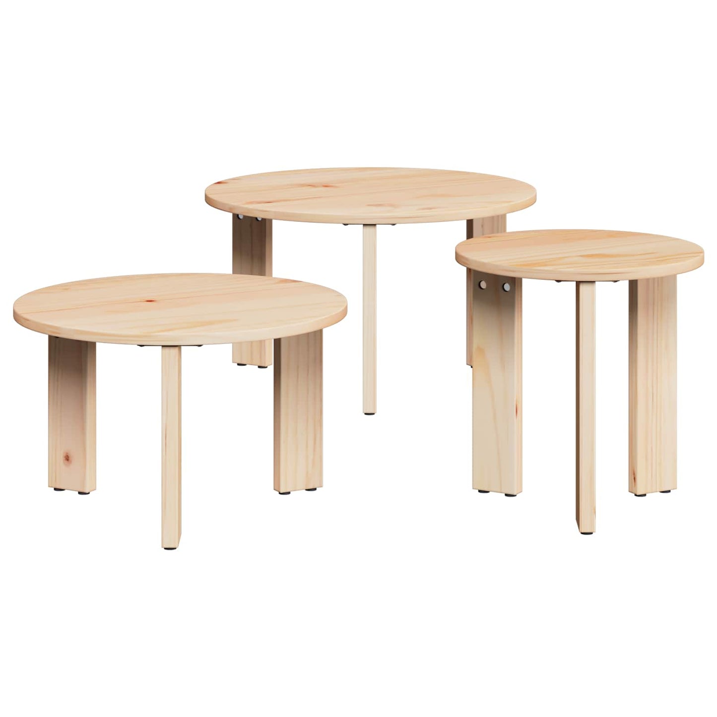 Kaffebord 3 pcs Naturlig Heltre furu
