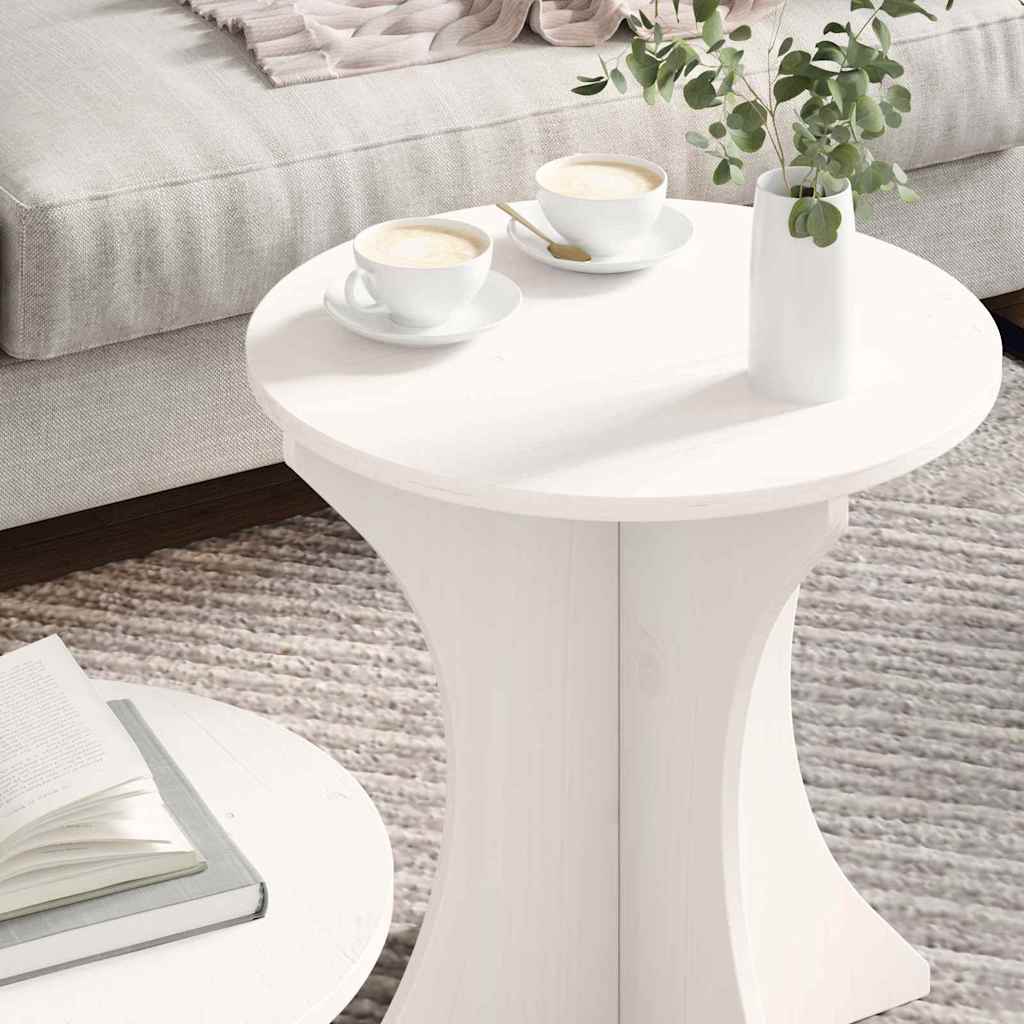 Kaffebord 2 pcs Hvit Heltre furu