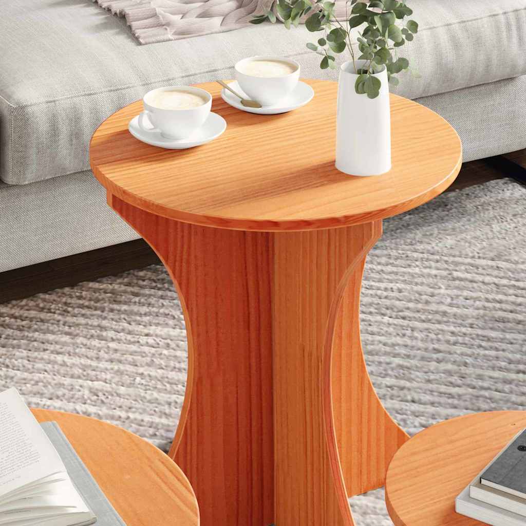 Kaffebord 3 pcs Vokset Brun