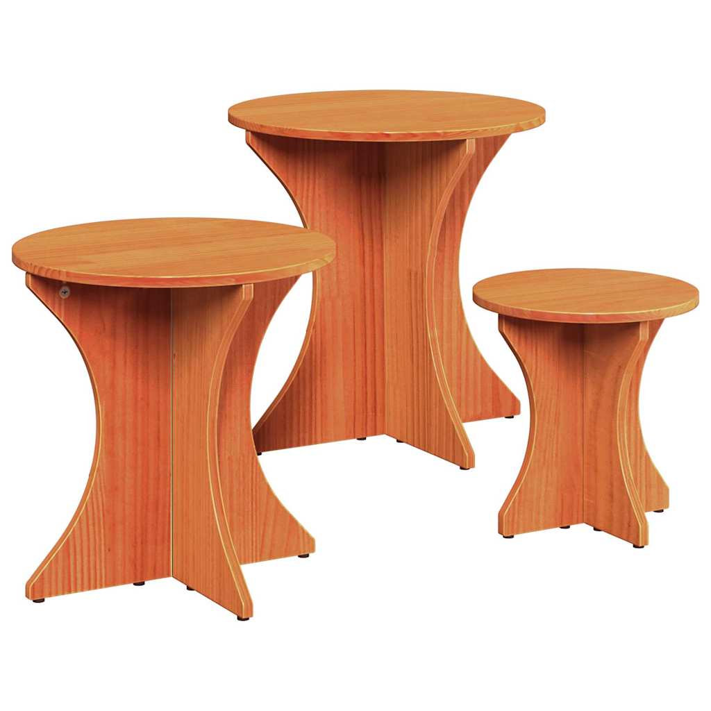 Kaffebord 3 pcs Vokset Brun