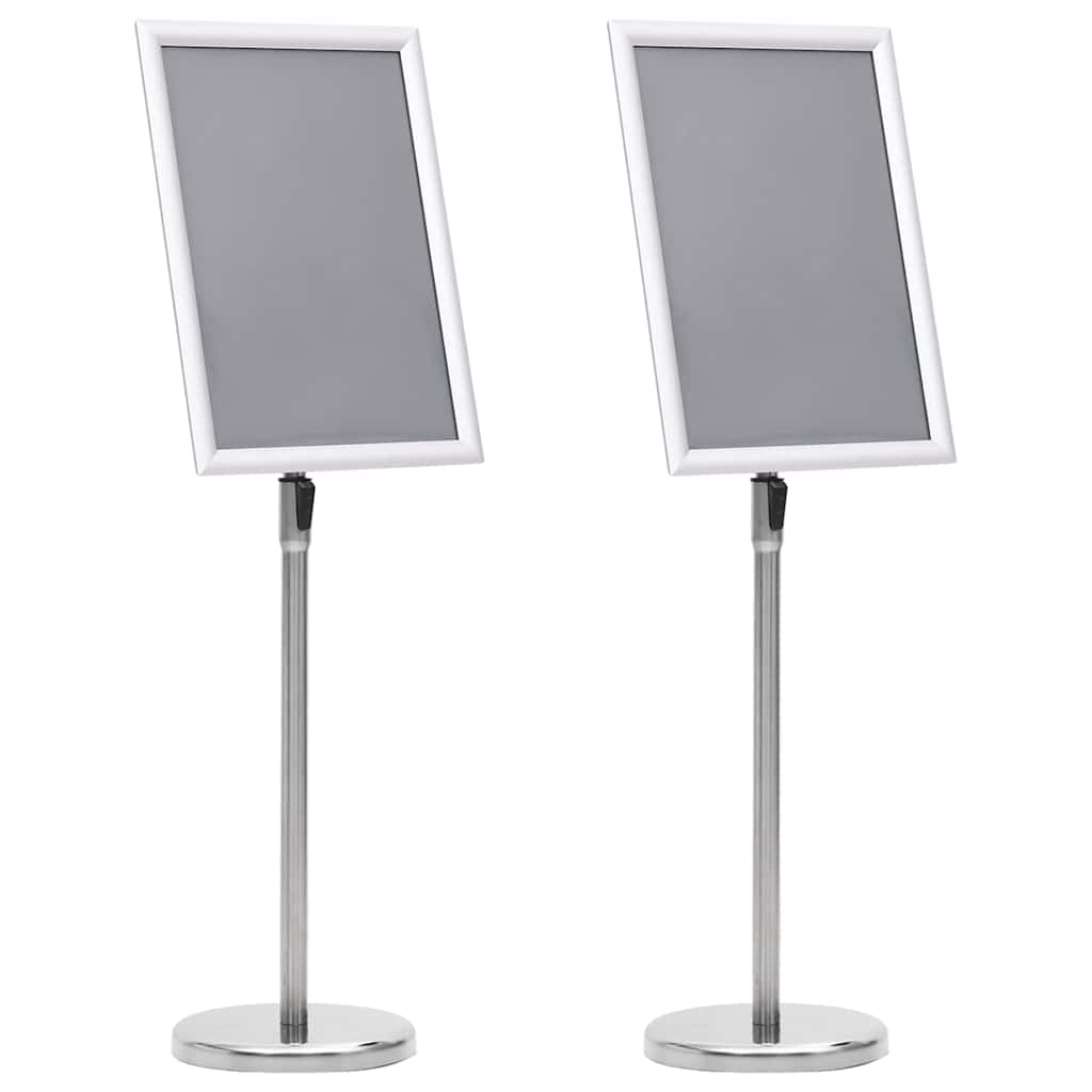 Plakatstativer 2 pcs sølv 45 x 32,7 x 108 cm Aluminium