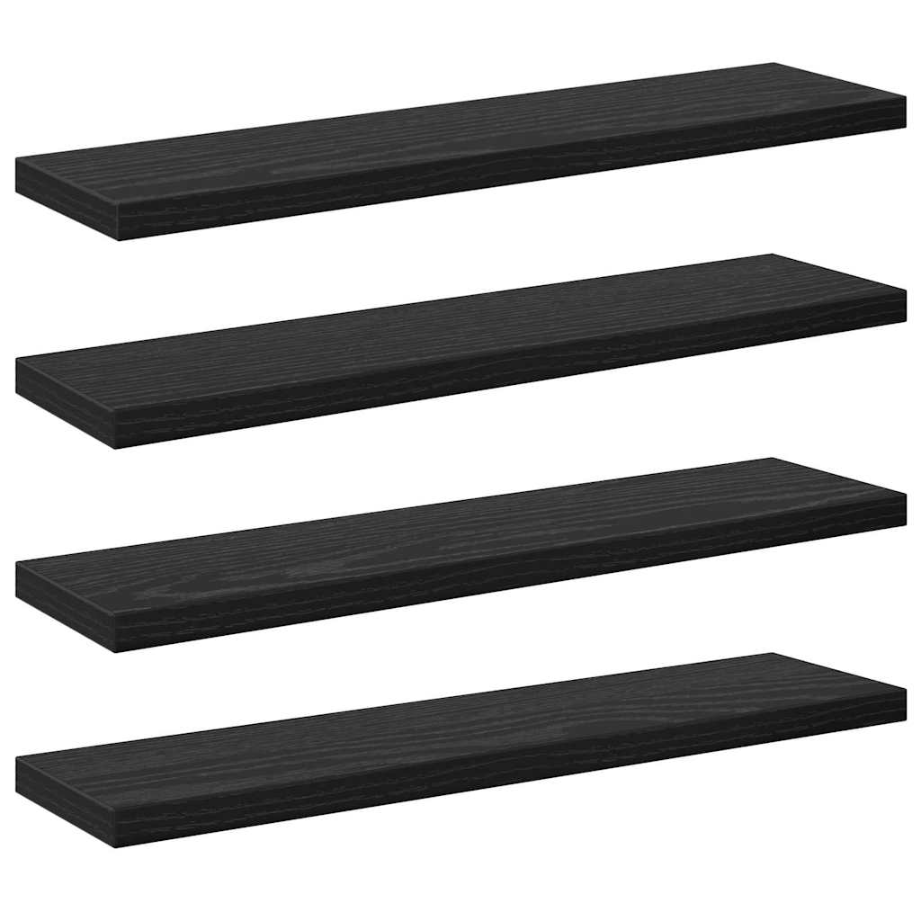 Bokhyllebrett 4 pcs Svart 40 x 10 x 1,5 cm Konstruert tre