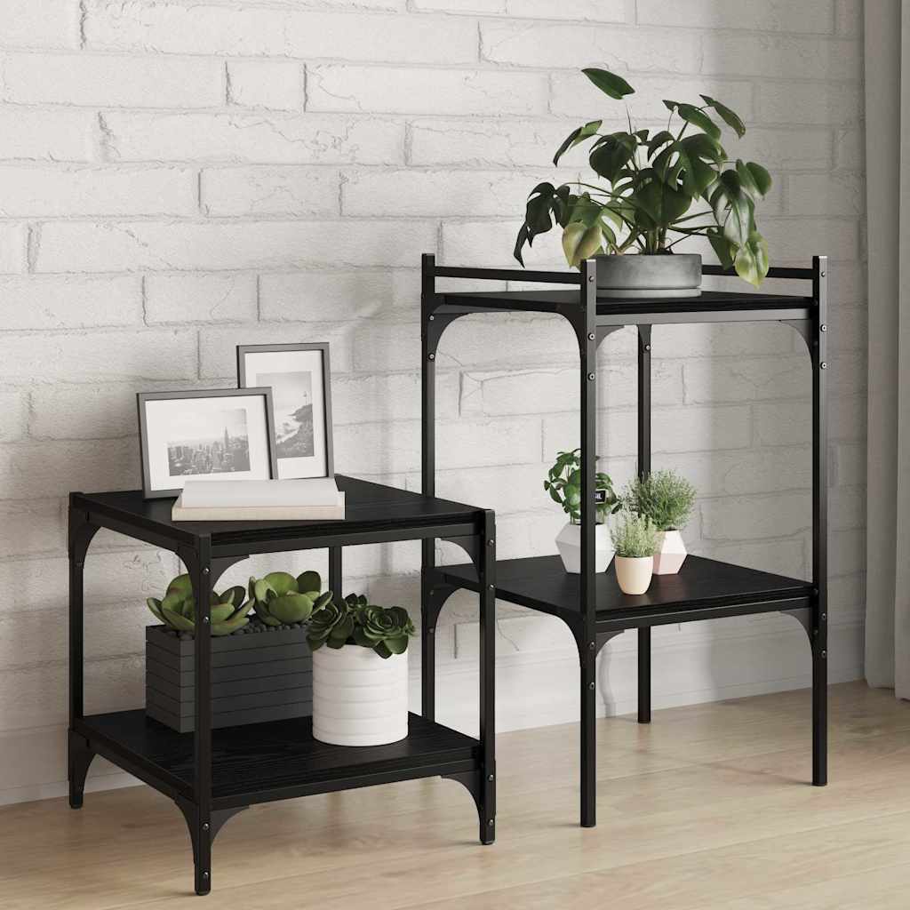 Bokhyllebrett 4 pcs Svart 40 x 40 x 1,5 cm Konstruert tre