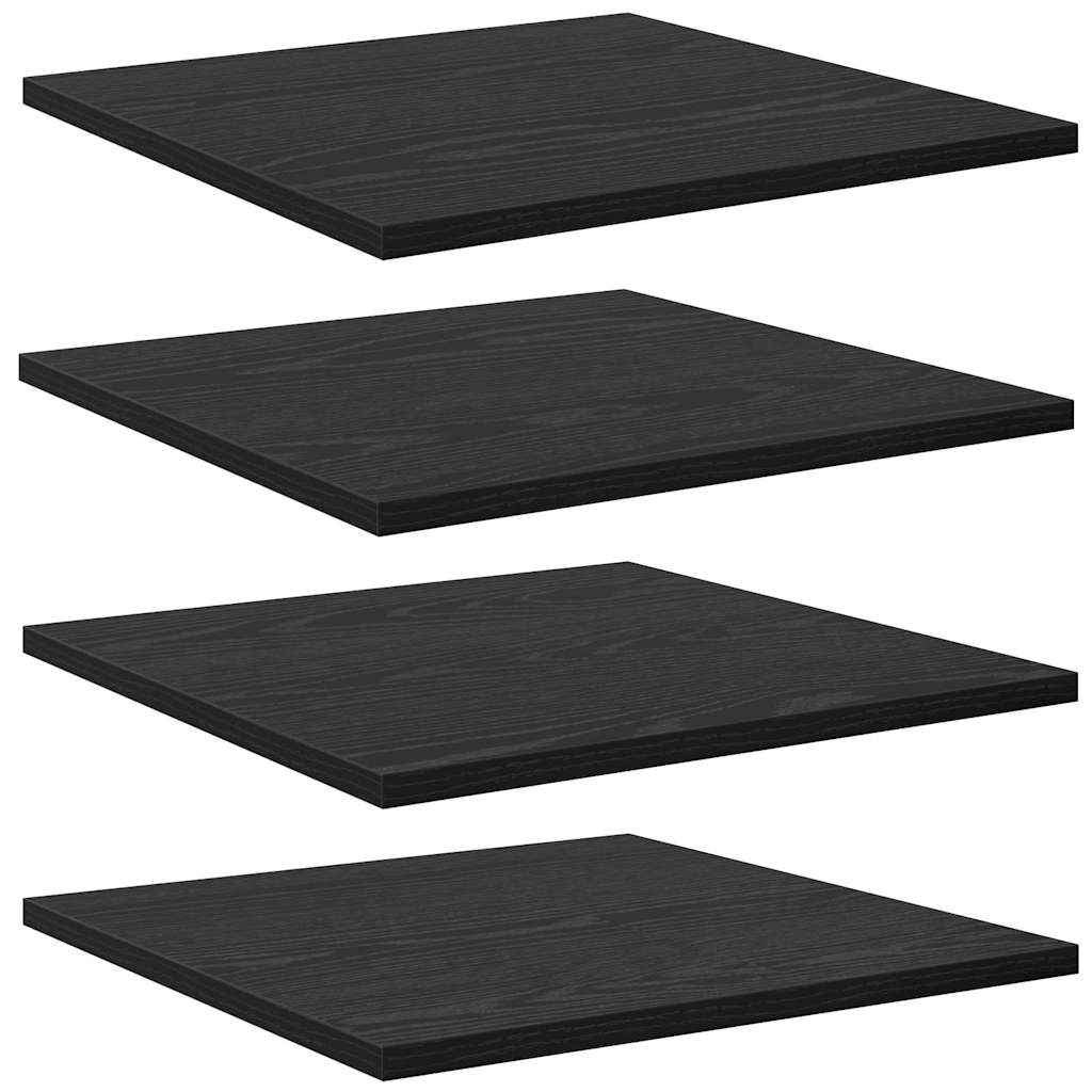 Bokhyllebrett 4 pcs Svart 40 x 40 x 1,5 cm Konstruert tre