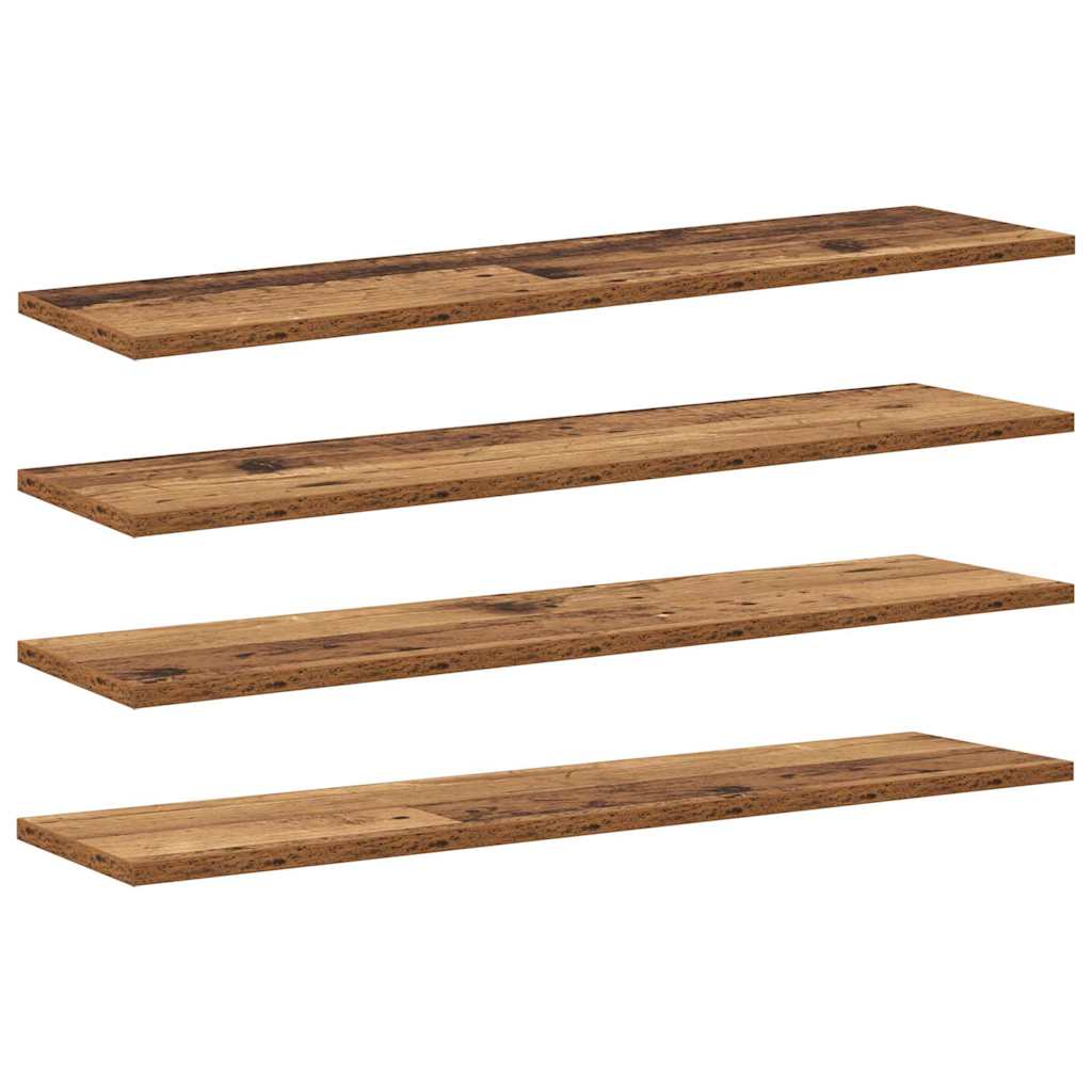 Bokhyllebrett 4 pcs Brun 80 x 20 x 1,5 cm Konstruert tre
