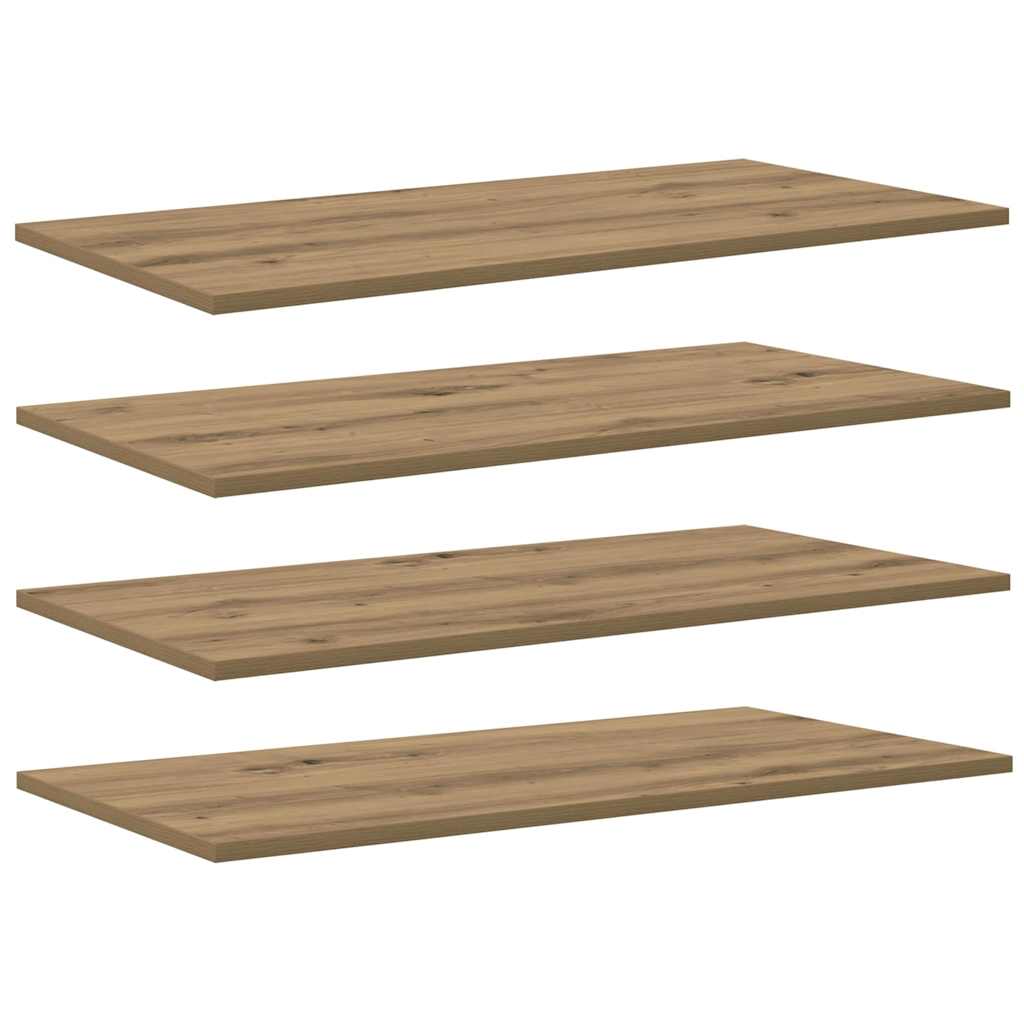 Bokhyllebrett 4 pcs Brun 80 x 40 x 1,5 cm Konstruert tre