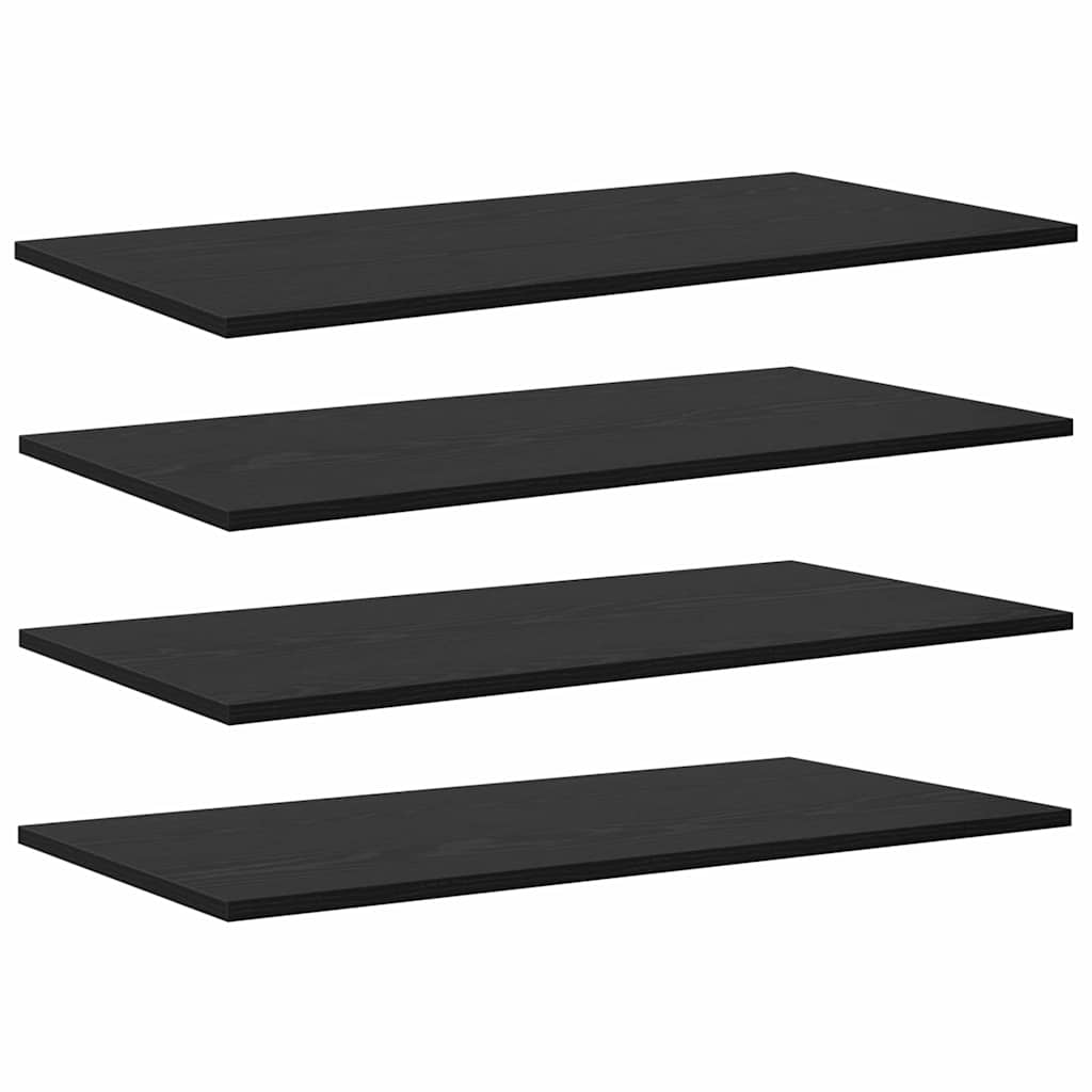 Bokhyllebrett 4 pcs Svart 80 x 40 x 1,5 cm Konstruert tre