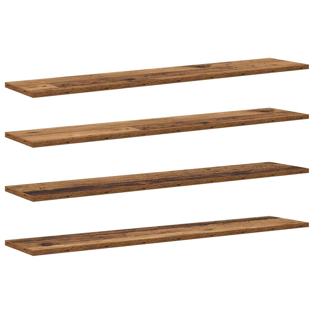 Bokhyllebrett 4 pcs Brun 100 x 20 x 1,5 cm Konstruert tre