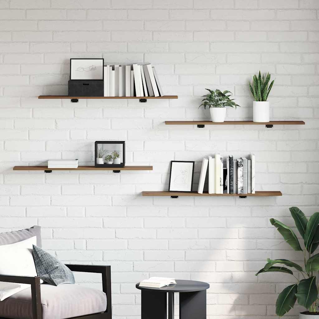 Bokhyllebrett 3 nivåer 4 pcs 100 x 20 x 1,5 cm Konstruert tre