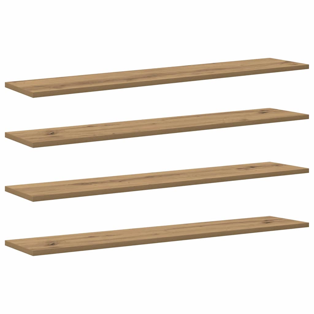 Bokhyllebrett 3 nivåer 4 pcs 100 x 20 x 1,5 cm Konstruert tre