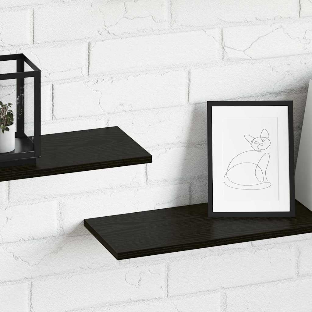 Bokhyllebrett 4 pcs Svart 100 x 20 x 1,5 cm Konstruert tre