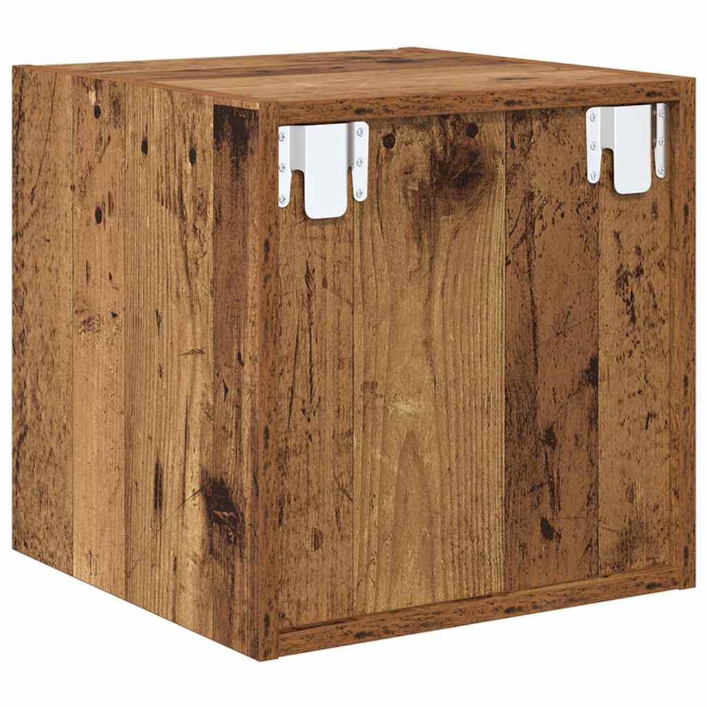 Veggskap 2 pcs Gammelt tre 37 x 37 x 37 cm Konstruert tre
