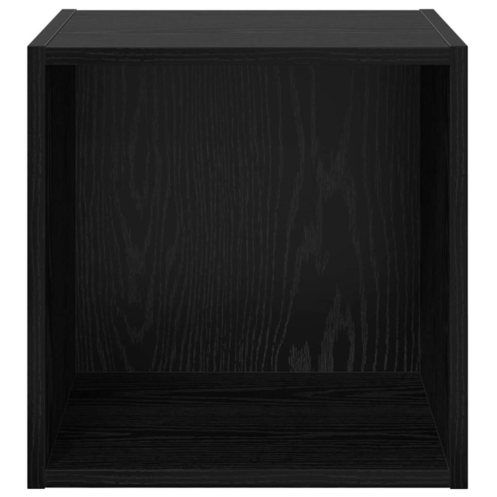 Veggskap 2 pcs Svart Eik 37 x 37 x 37 cm Konstruert tre