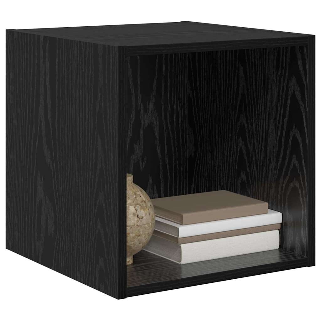 Veggskap 2 pcs Svart Eik 37 x 37 x 37 cm Konstruert tre