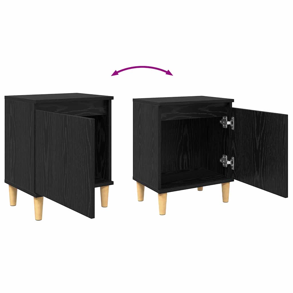 Nattbordskap Svart Eik 40 x 30 x 50 cm Konstruert tre