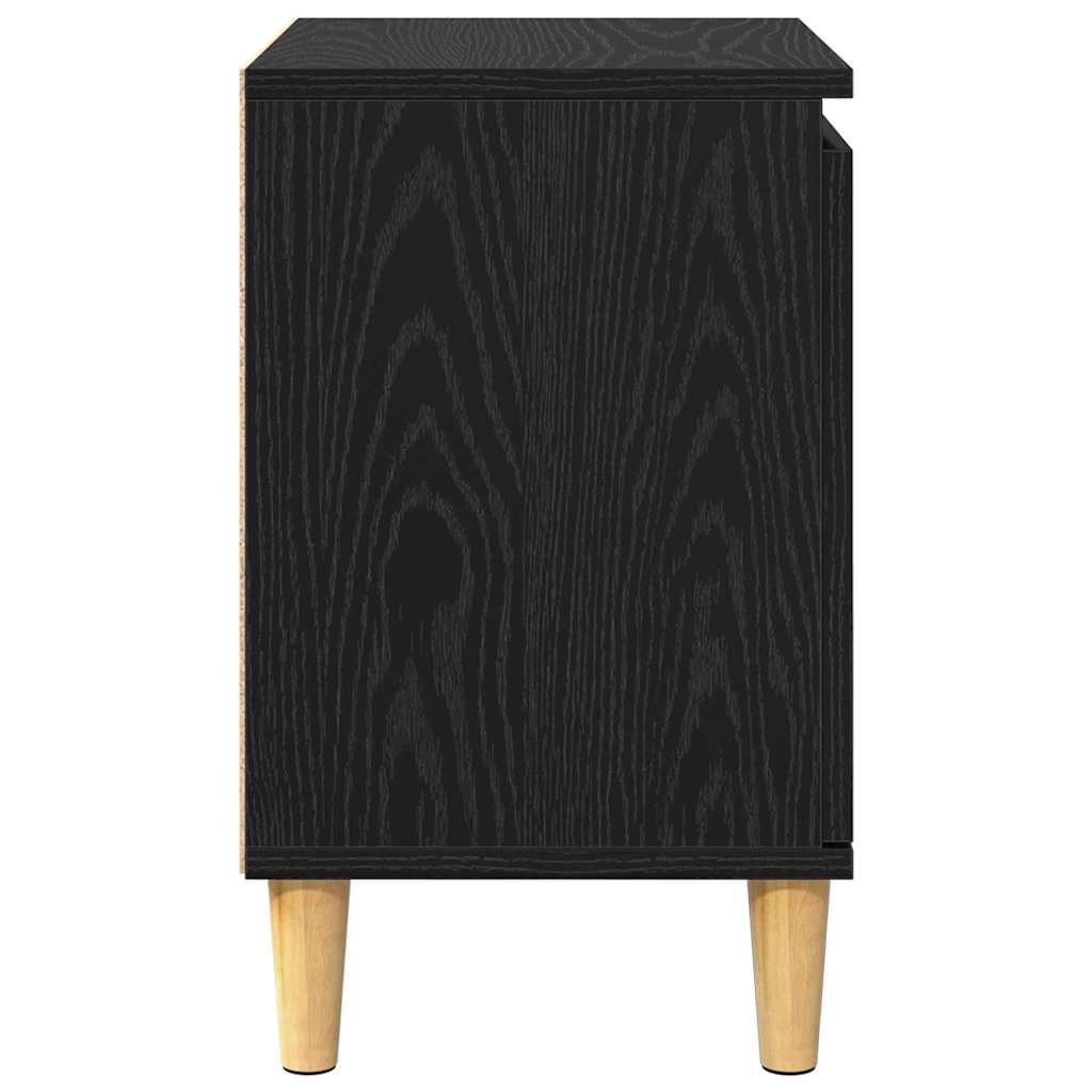 Nattbordskap Svart Eik 40 x 30 x 50 cm Konstruert tre
