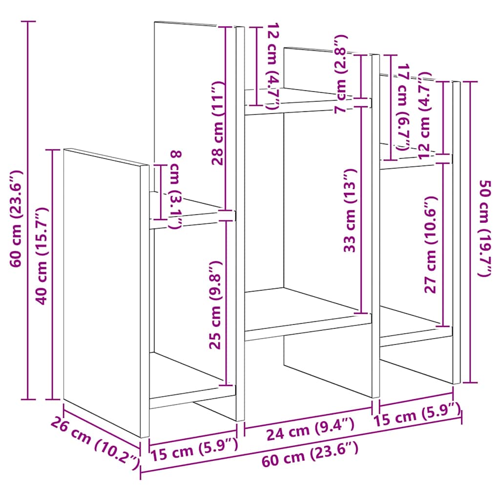Sideskap Artisan Eik 60 x 26 x 60 cm Konstruert tre