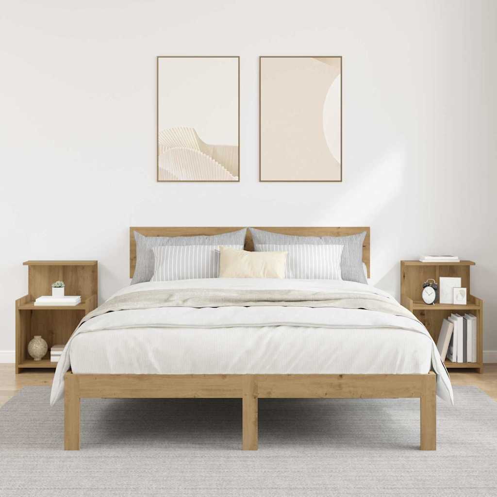 Nattbordskap 2 pcs Artisan Eik 40 x 35 x 60 cm Konstruert tre