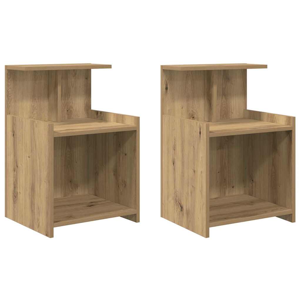 Nattbordskap 2 pcs Artisan Eik 40 x 35 x 60 cm Konstruert tre