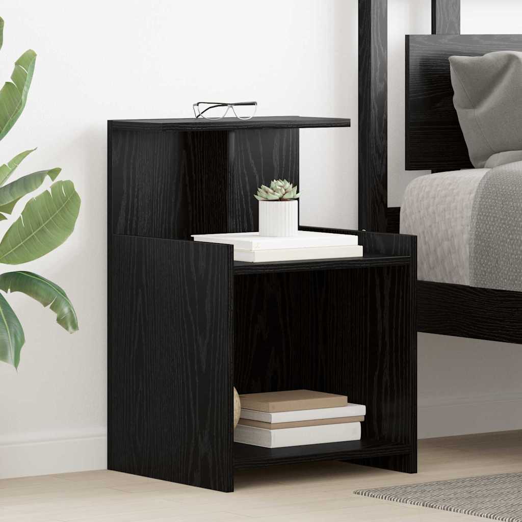 Nattbordskap Svart Eik 40 x 35 x 60 cm Konstruert tre