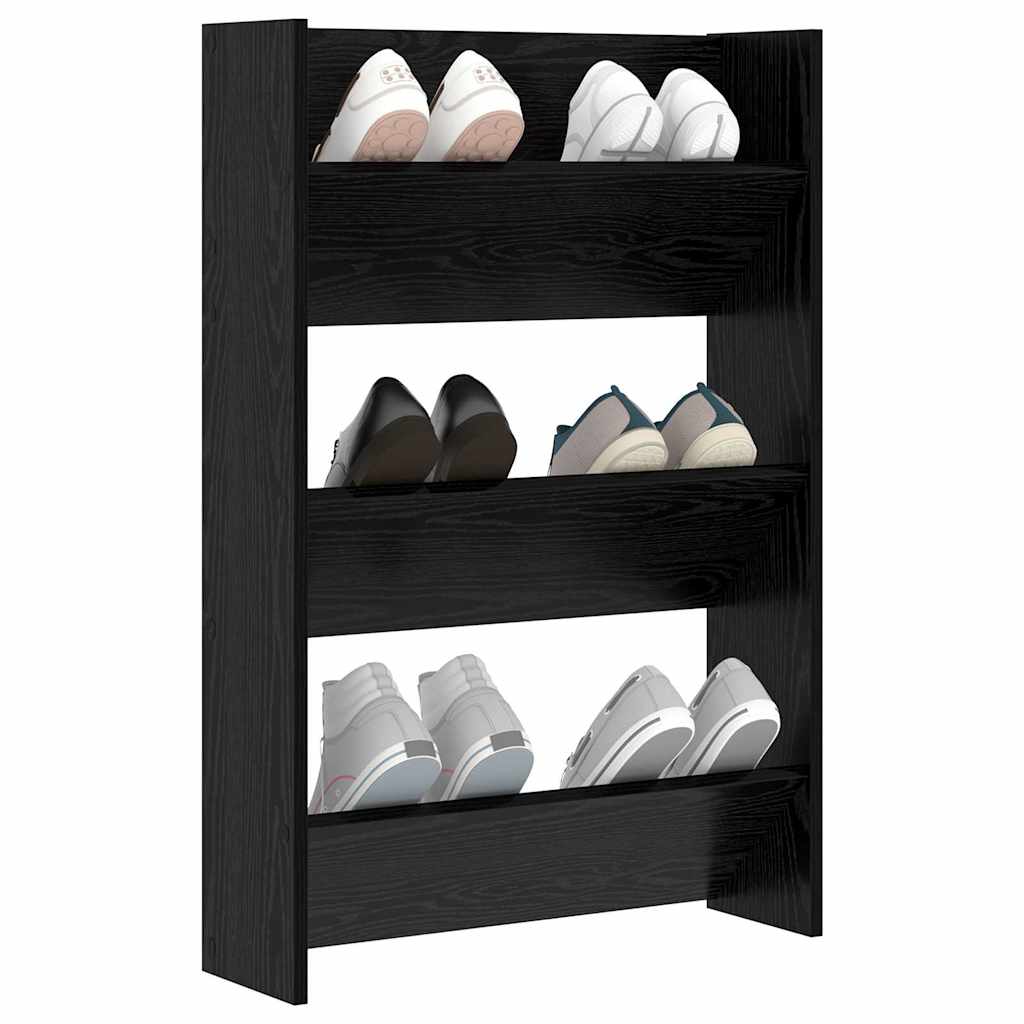 Sko Skap med hylle Svart Eik 60 x 18 x 90 cm Konstruert tre