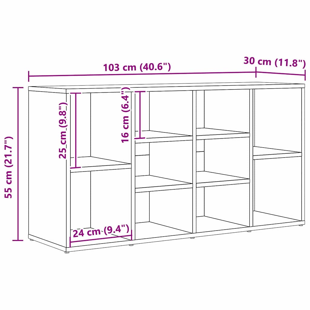 Skobenk med hylle Gammelt tre 103 x 30 x 54,5 cm Konstruert tre